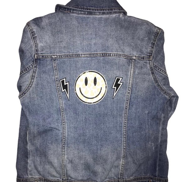 Cat & Jack Jackets & Coats Cat Jack Denim Jean Jacket Embellished With Lightning Bolt And